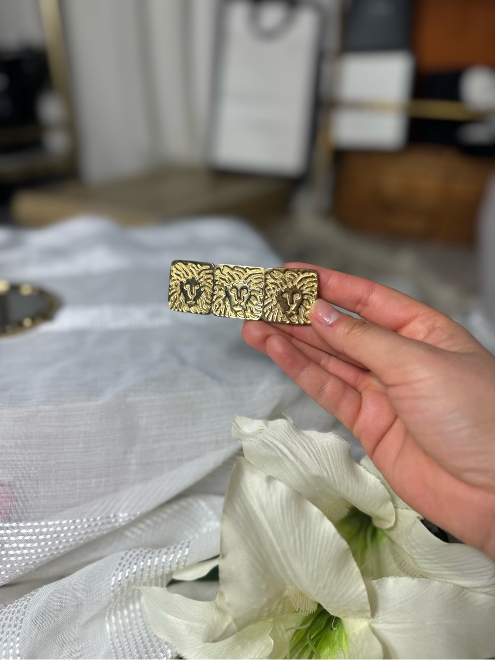 Vintage Gold Anne Klein Brooch Hair Clip accessory - Picture 6 of 14